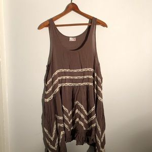 Free People brown polka dot tunic